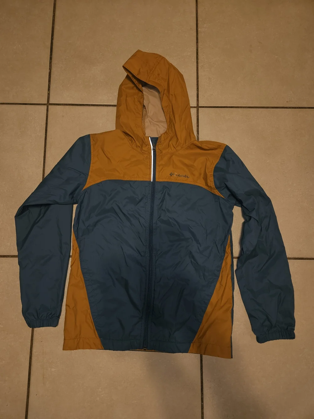 Columbia Kids Hooded Colorblock Jacket - Teal & Mustard